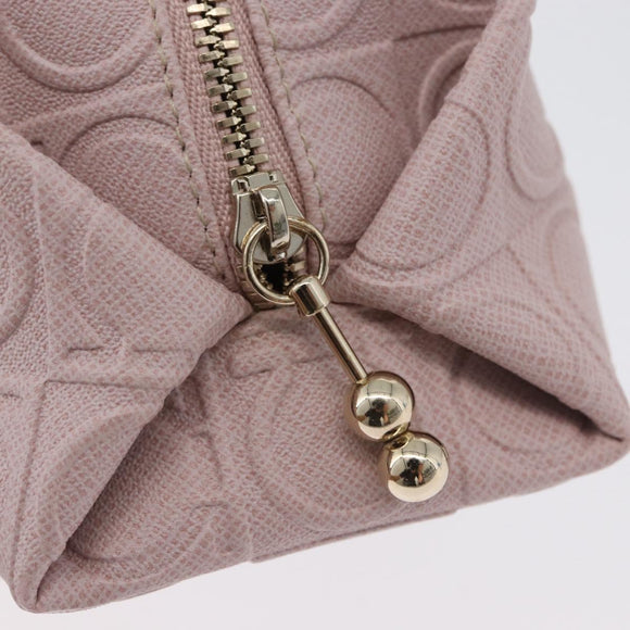 Salvatore Ferragamo Gancini Pouch Leather Pink Gold Auth BA10720V