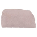 Salvatore Ferragamo Gancini Pouch Leather Pink Gold Auth BA10720V-3