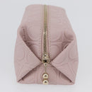 Salvatore Ferragamo Gancini Pouch Leather Pink Gold Auth BA10720V-5