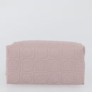 Salvatore Ferragamo Gancini Pouch Leather Pink Gold Auth BA10720V-7