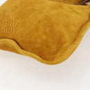 Miu Miu With Tricks Hand Bag Suede Yellow Gold Auth BA10723SM-9