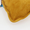 Miu Miu With Tricks Hand Bag Suede Yellow Gold Auth BA10723SM-14