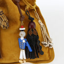 Miu Miu With Tricks Hand Bag Suede Yellow Gold Auth BA10723SM-17