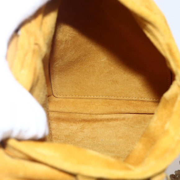 Miu Miu With Tricks Hand Bag Suede Yellow Gold Auth BA10723SM