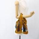 Miu Miu With Tricks Hand Bag Suede Yellow Gold Auth BA10723SM-22