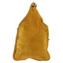 Miu Miu With Tricks Hand Bag Suede Yellow Gold Auth BA10723SM-2