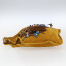 Miu Miu With Tricks Hand Bag Suede Yellow Gold Auth BA10723SM-3