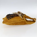 Miu Miu With Tricks Hand Bag Suede Yellow Gold Auth BA10723SM-4