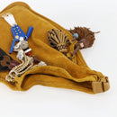 Miu Miu With Tricks Hand Bag Suede Yellow Gold Auth BA10723SM-6