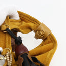Miu Miu With Tricks Hand Bag Suede Yellow Gold Auth BA10723SM-8