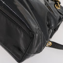 CHANEL Chain Shoulder Bag Patent leather Black Gold CC Auth BA10725-9