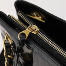 CHANEL Chain Shoulder Bag Patent leather Black Gold CC Auth BA10725-20