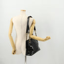 CHANEL Chain Shoulder Bag Patent leather Black Gold CC Auth BA10725-23