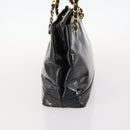 CHANEL Chain Shoulder Bag Patent leather Black Gold CC Auth BA10725-3