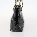 CHANEL Chain Shoulder Bag Patent leather Black Gold CC Auth BA10725-4
