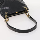 CHANEL Chain Shoulder Bag Patent leather Black Gold CC Auth BA10725-7