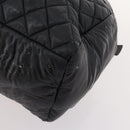 CHANEL Hand Bag Nylon Black Silver CC Auth BA10726-9