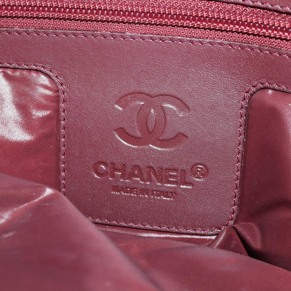 CHANEL Hand Bag Nylon Black Silver CC Auth BA10726