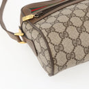 GUCCI GG Supreme Web Sherry Line Bag PVC Beige Gold 56 02 087 Auth BA10727-15