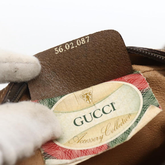 GUCCI GG Supreme Web Sherry Line Bag PVC Beige Gold 56 02 087 Auth BA10727