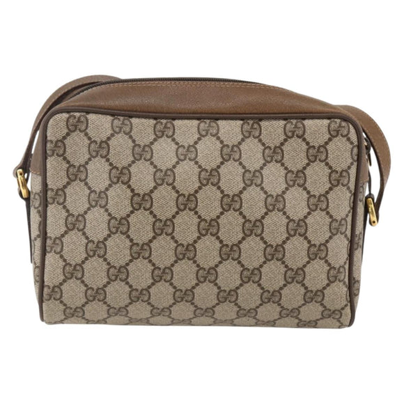 GUCCI GG Supreme Web Sherry Line Bag PVC Beige Gold 56 02 087 Auth BA10727