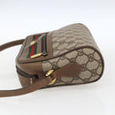 GUCCI GG Supreme Web Sherry Line Bag PVC Beige Gold 56 02 087 Auth BA10727-3