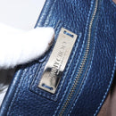 Jimmy Choo Tote Bag Leather Blue Silver Auth BA10728-14