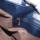 Jimmy Choo Tote Bag Leather Blue Silver Auth BA10728-18