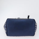 Jimmy Choo Tote Bag Leather Blue Silver Auth BA10728-9