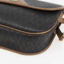 Christian Dior Honeycomb Canvas Schoudertas PVC Zwart Goud Auth BA10729-10