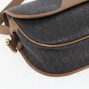 Christian Dior Honeycomb Canvas Schoudertas PVC Zwart Goud Auth BA10729-14