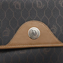 Christian Dior Honeycomb Canvas Schoudertas PVC Zwart Goud Auth BA10729-17