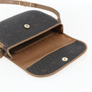 Christian Dior Honeycomb Canvas Schoudertas PVC Zwart Goud Auth BA10729-11