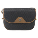 Christian Dior Honeycomb Canvas Schoudertas PVC Zwart Goud Auth BA10729-13
