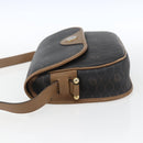 Christian Dior Honeycomb Canvas Schoudertas PVC Zwart Goud Auth BA10729-3