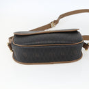 Christian Dior Honeycomb Canvas Schoudertas PVC Zwart Goud Auth BA10729-5