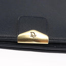 Christian Dior Honeycomb Canvas Chain Shoulder Bag PVC Navy Gold Auth BA10730-18
