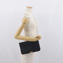 Christian Dior Honeycomb Canvas Chain Shoulder Bag PVC Navy Gold Auth BA10730-21