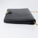 Christian Dior Honeycomb Canvas Chain Shoulder Bag PVC Navy Gold Auth BA10730-3