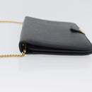 Christian Dior Honeycomb Canvas Chain Shoulder Bag PVC Navy Gold Auth BA10730-4