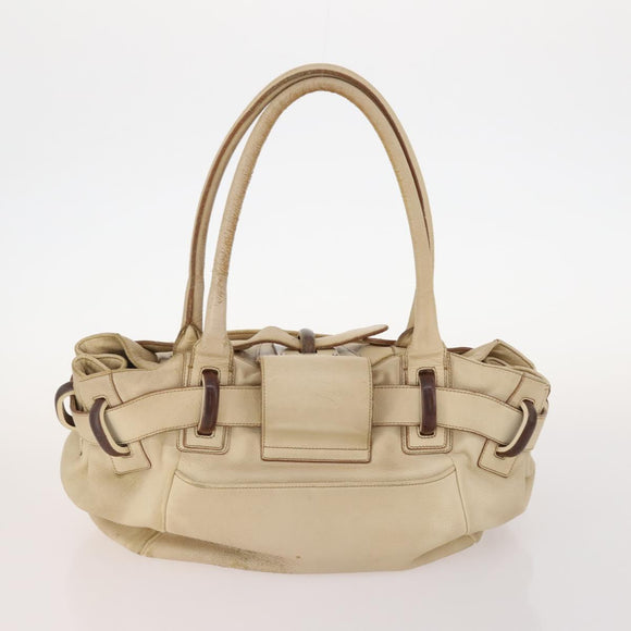 Salvatore Ferragamo Shoulder Bag Leather 2 Set Pink Beige Auth BA10738