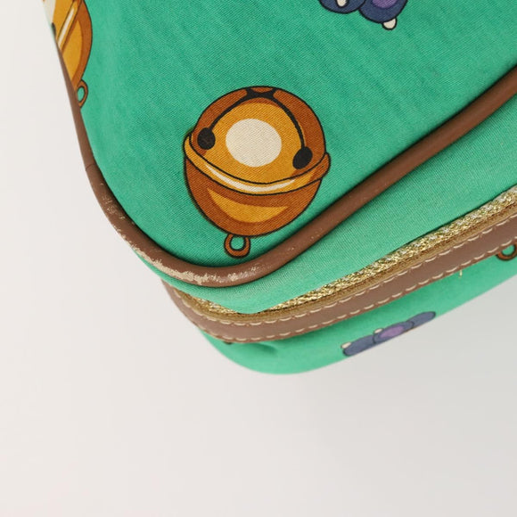 LOEWE Shoulder Bag Canvas Green Gold Auth BA10740