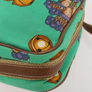 LOEWE Shoulder Bag Canvas Green Gold Auth BA10740-15