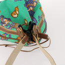 LOEWE Shoulder Bag Canvas Green Gold Auth BA10740-6