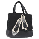 Salvatore Ferragamo Vala Tote Bag Nylon Black Silver Auth BA10741-2