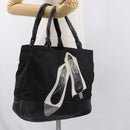 Salvatore Ferragamo Vala Tote Bag Nylon Black Silver Auth BA10741-26