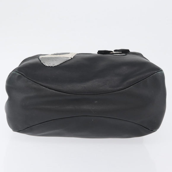 Salvatore Ferragamo Vala Tote Bag Nylon Black Silver Auth BA10741