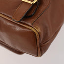 GUCCI Bamboo Backpack Leather Brown Gold 003 1705 0030 Auth BA10744-14