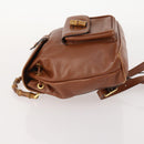 GUCCI Bamboo Backpack Leather Brown Gold 003 1705 0030 Auth BA10744-5