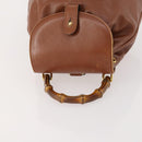 GUCCI Bamboo Backpack Leather Brown Gold 003 1705 0030 Auth BA10744-6